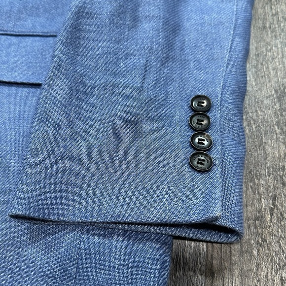 Rodd and Gunn Original Fit Sport Coat Mens L Two-Button Casual Jacket Blue Linen - Picture 3 of 16
